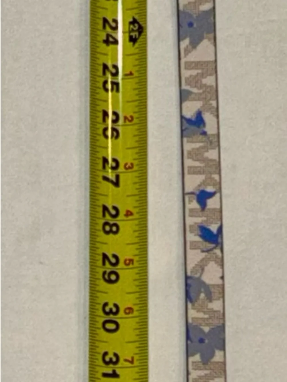 Michael Kors Beige and Blue Floral Print Belt Strap